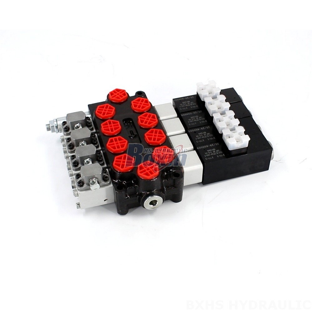 Q45 Solenoid & Manual 4 Spool Monoblock Hydraulic Directional Valve main image